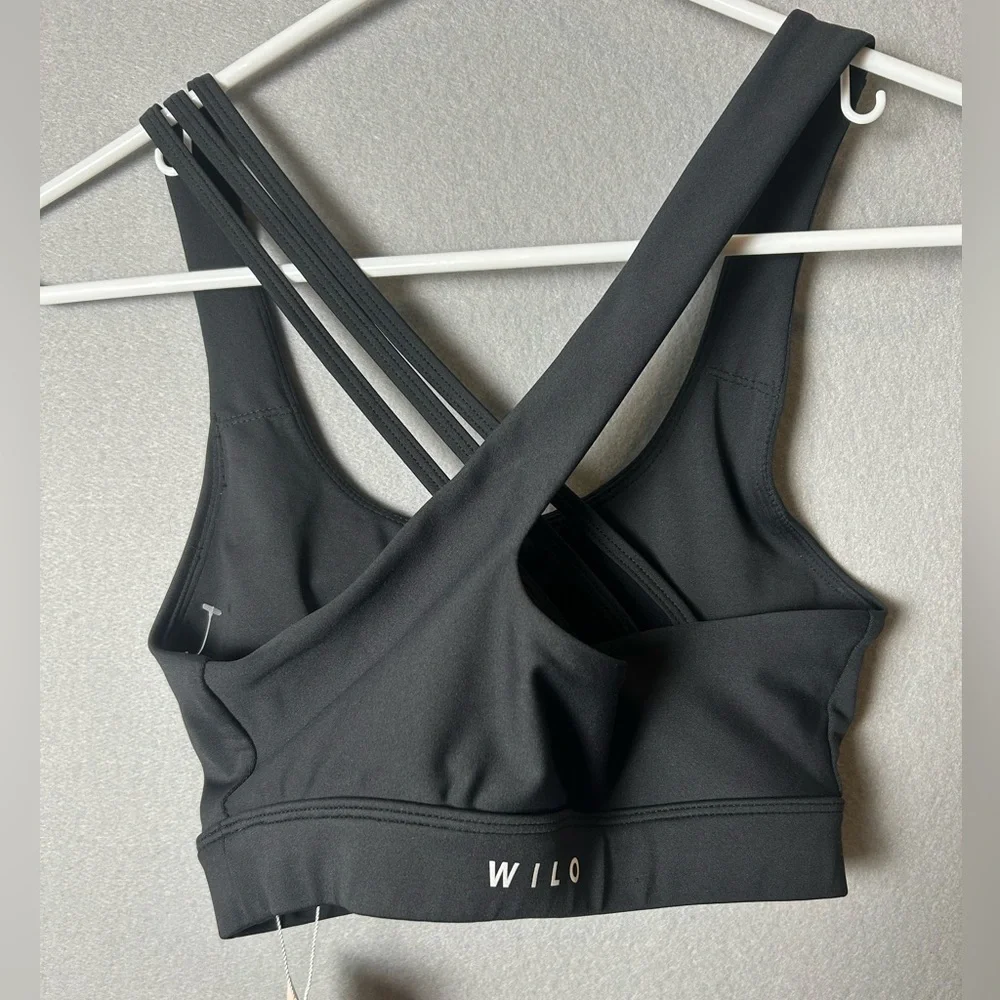 NWT WILO The Limited Black Strappy Sports Bra Gym Athletic Athleisure Sz S - Picture 2 of 5